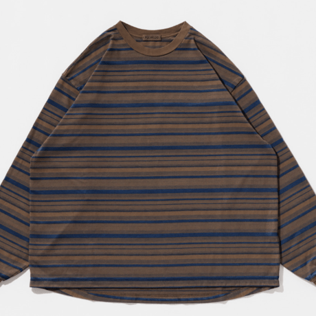 POLYPLOID　 OVERSIZE LONGSLEEVE "B" - NAVY/BROWN