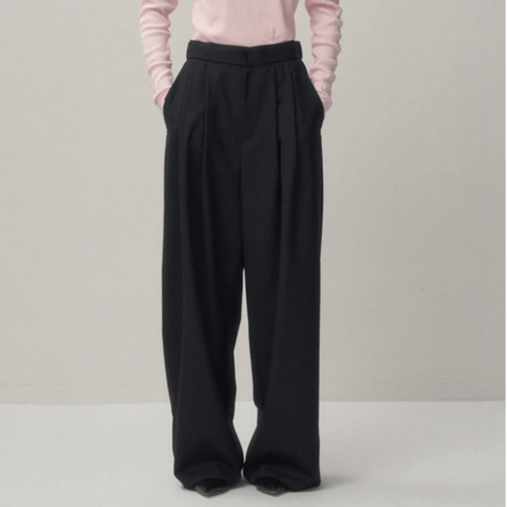 ATON    WOOL TROPICAL | WIDE EASY PANTS