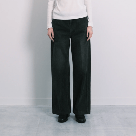 TANAKA  THE WIDE JEAN TROUSERS - PINKY BLACK