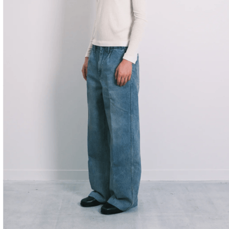 TANAKA   THE WIDE JEAN TROUSERS   (DUSTY BLUE)