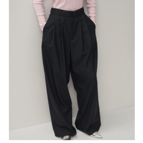 ATON    WOOL TROPICAL | WIDE EASY PANTS