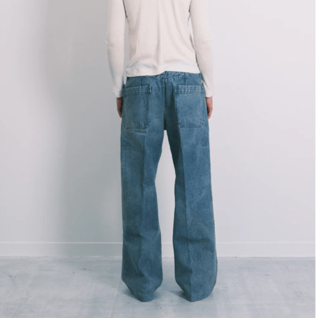 TANAKA   THE WIDE JEAN TROUSERS   (DUSTY BLUE)