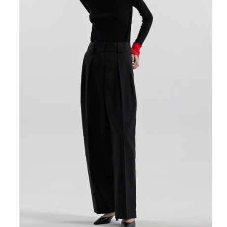 CINOH        TWILL / 2-TUCK HIGH-WAIST PANTS