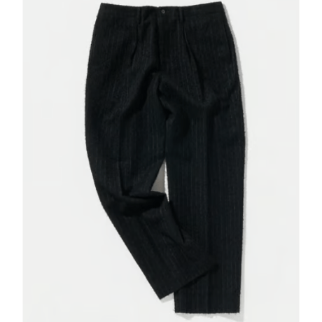 POLYPLOID 　　 TUCK SUIT PANTS C BLACK STRIPE