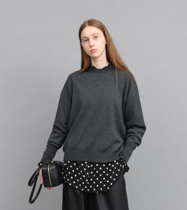 SACRA｜サクラ ｜EXTRA FINE MERINO C/N TOP｜126535081｜RED/CHARCOAL/BROWN/BLACK ...