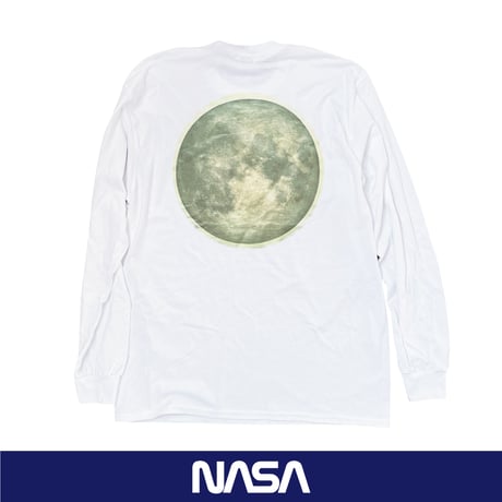 【GLOW in the DARK】NASA-MOON-WHITE LONG T-shir