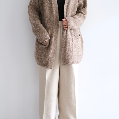 A AURALEE / HOMESPUN TWEED ONE-TUCK SLACKS(Lady's/IVORY BEIGE）