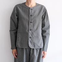 Yoli / Gingham reversible simple jacket（Lady ’s、Men’s /Black×White)