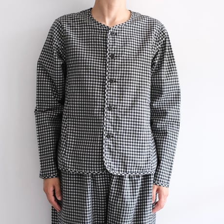 Yoli / Gingham reversible simple jacket（Lady ’s、Men’s /Black×White)