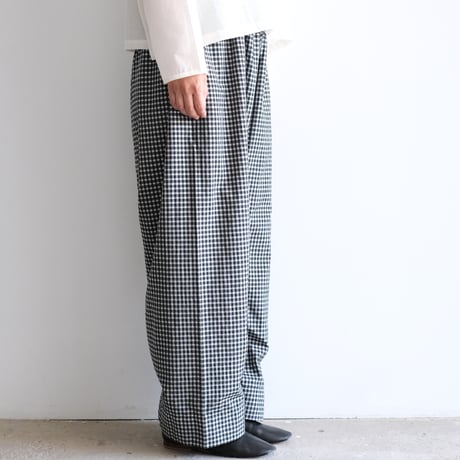 Yoli / Gingham wide pants（Lady ’s、Men’s /Black×White)