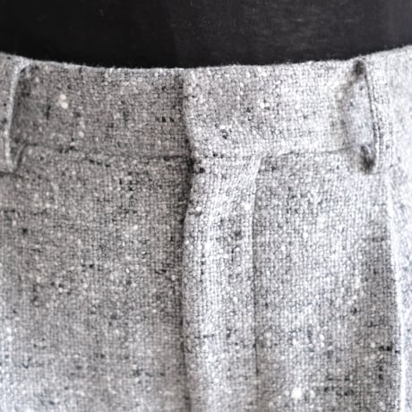 A AURALEE / HOMESPUN TWEED ONE-TUCK SLACKS(Lady's/MIX GRAY）