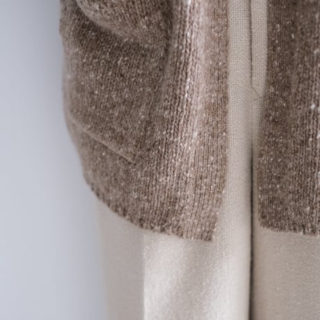 AURALEE / LOW-GAUGE HOMESPUN TWEED KNIT CARDIGAN(Lady's/TOP BROWN）