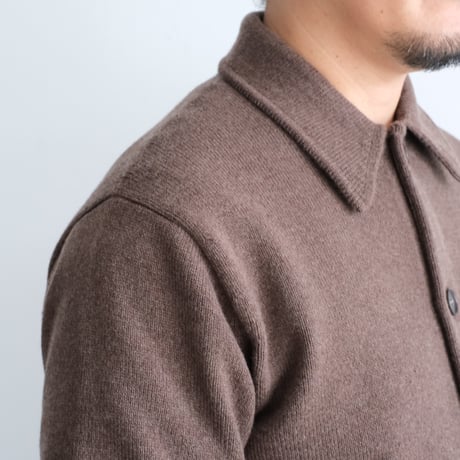 AURALEE / SUPER FINE WOOL KNIT SHIRT CARDIGAN（Men's/TOP BROWN）