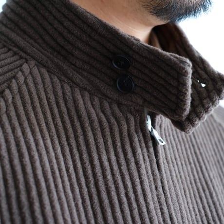 AURALEE / WOOL CASHMERE CORDUROY ZIP BLOUSON（Men's/SMOKY BROWN）