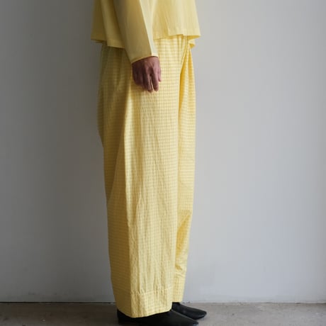 Yoli / Gingham wide pants（Lady ’s、Men’s /Yellow×Yellow)