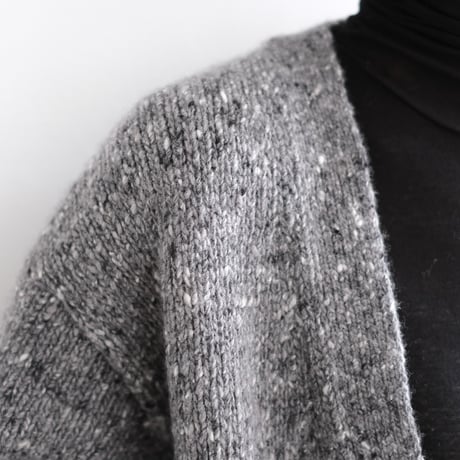 AURALEE / LOW-GAUGE HOMESPUN TWEED KNIT CARDIGAN(Lady's/TOP CHARCOAL）