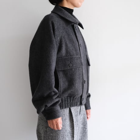 AURALEE / HAIRY WOOL MOHAIR CHAMBRAY BLOUSON(Lady's/DARK GRAY）