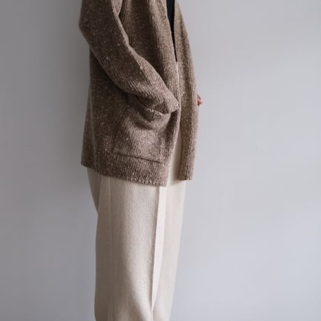 AURALEE / LOW-GAUGE HOMESPUN TWEED KNIT CARDIGAN(Lady's/TOP BROWN）