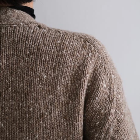 AURALEE / LOW-GAUGE HOMESPUN TWEED KNIT CARDIGAN(Lady's/TOP BROWN）