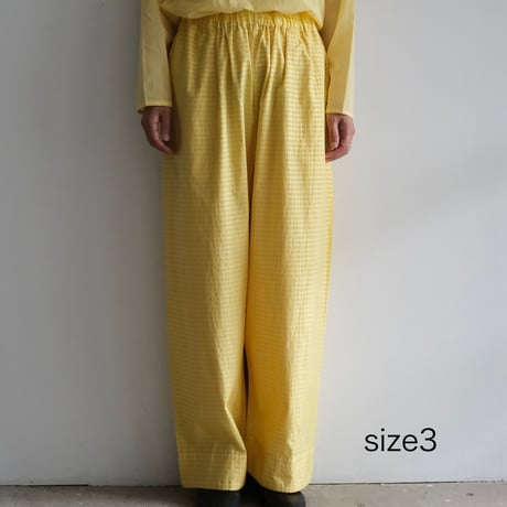 Yoli / Gingham wide pants（Lady ’s、Men’s /Yellow×Yellow)
