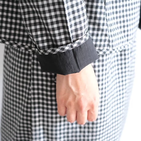 Yoli / Gingham reversible simple jacket（Lady ’s、Men’s /Black×White)