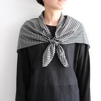 Yoli / Gingham scarf（Black×White)