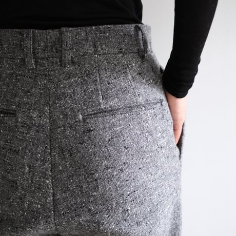 A AURALEE / HOMESPUN TWEED ONE-TUCK SLACKS(Lady's/MIX GRAY）