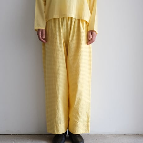 Yoli / Gingham wide pants（Lady ’s、Men’s /Yellow×Yellow)
