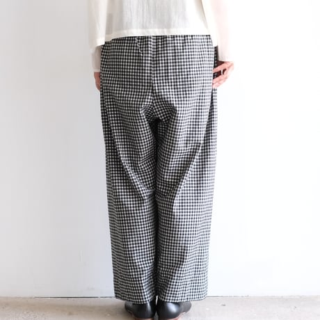 Yoli / Gingham wide pants（Lady ’s、Men’s /Black×White)