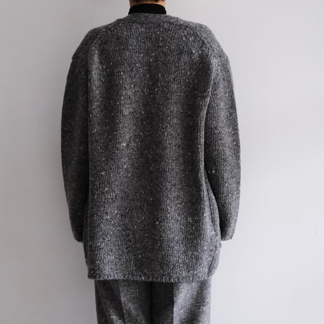 AURALEE / LOW-GAUGE HOMESPUN TWEED KNIT CARDIGAN(Lady's/TOP CHARCOAL）
