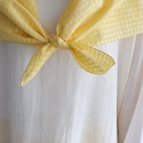Yoli / Gingham scarf（Yellow×Yellow)