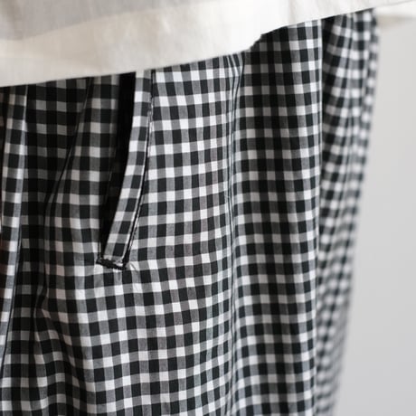 Yoli / Gingham wide pants（Lady ’s、Men’s /Black×White)
