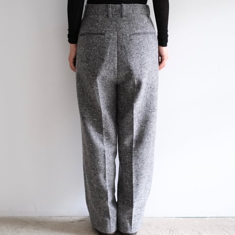 A AURALEE / HOMESPUN TWEED ONE-TUCK SLACKS(Lady's/MIX GRAY）