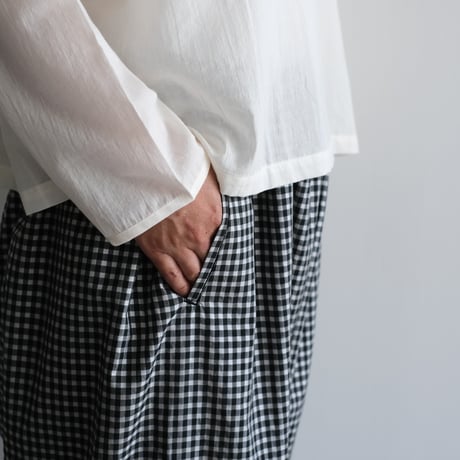 Yoli / Gingham wide pants（Lady ’s、Men’s /Black×White)