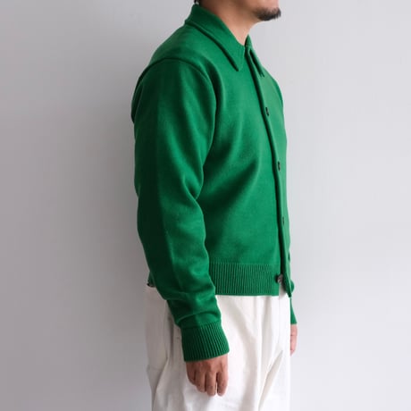 AURALEE / SUPER FINE WOOL KNIT SHIRT CARDIGAN（Men's/GREEN）