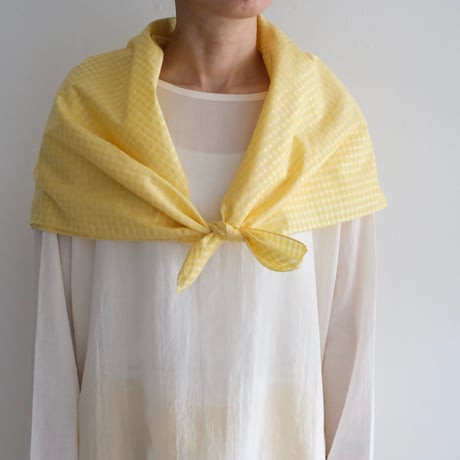 Yoli / Gingham scarf（Yellow×Yellow)