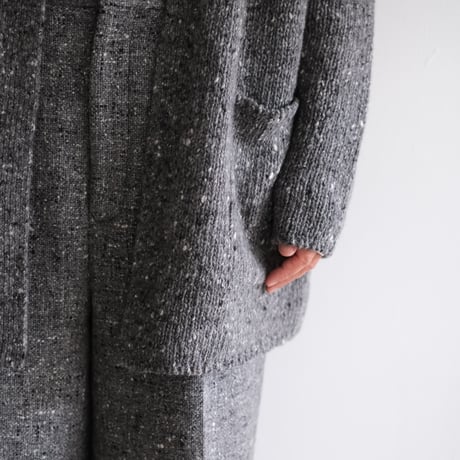 AURALEE / LOW-GAUGE HOMESPUN TWEED KNIT CARDIGAN(Lady's/TOP CHARCOAL）