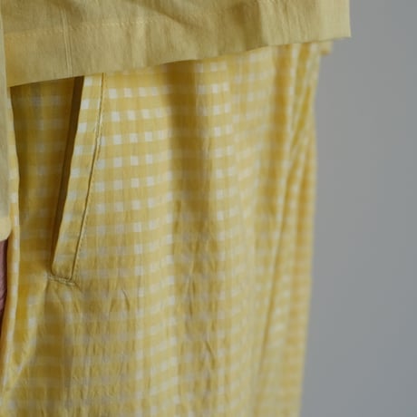 Yoli / Gingham wide pants（Lady ’s、Men’s /Yellow×Yellow)