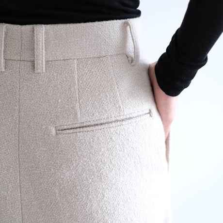 A AURALEE / HOMESPUN TWEED ONE-TUCK SLACKS(Lady's/IVORY BEIGE）