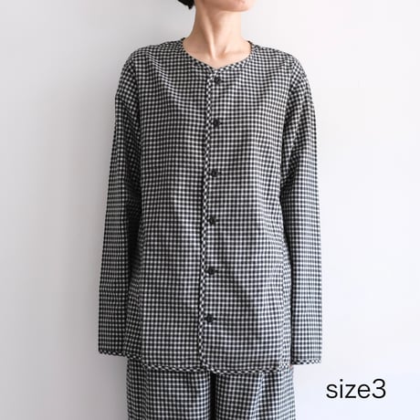Yoli / Gingham reversible simple jacket（Lady ’s、Men’s /Black×White)