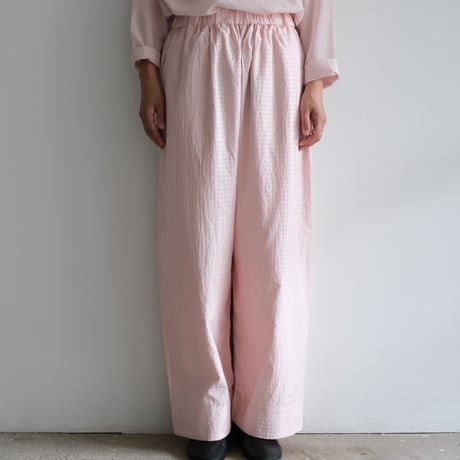 Yoli / Gingham wide pants（Lady ’s、Men’s /Pink×Pink)
