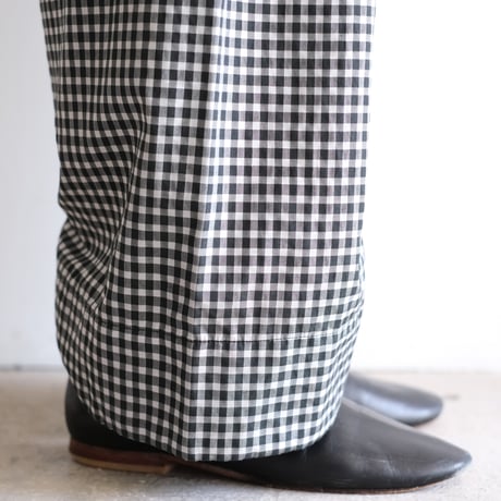 Yoli / Gingham wide pants（Lady ’s、Men’s /Black×White)