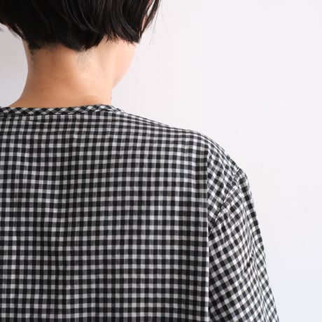 Yoli / Gingham reversible simple jacket（Lady ’s、Men’s /Black×White)