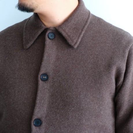 AURALEE / SUPER FINE WOOL KNIT SHIRT CARDIGAN（Men's/TOP BROWN）