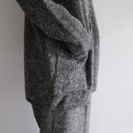 AURALEE / LOW-GAUGE HOMESPUN TWEED KNIT CARDIGAN(Lady's/TOP CHARCOAL）