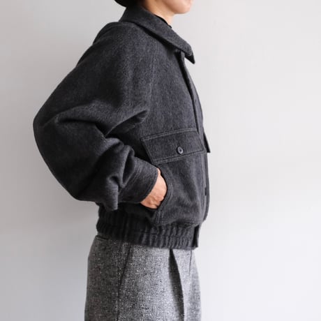 AURALEE / HAIRY WOOL MOHAIR CHAMBRAY BLOUSON(Lady's/DARK GRAY）
