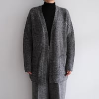 AURALEE / LOW-GAUGE HOMESPUN TWEED KNIT CARDIGAN(Lady's/TOP CHARCOAL）