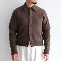 AURALEE / SUPER FINE WOOL KNIT SHIRT CARDIGAN（Men's/TOP BROWN）
