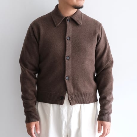 AURALEE / SUPER FINE WOOL KNIT SHIRT CARDIGAN（Men's/TOP BROWN）