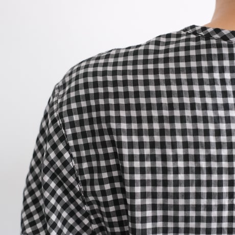 Yoli / Gingham reversible simple jacket（Lady ’s、Men’s /Black×White)